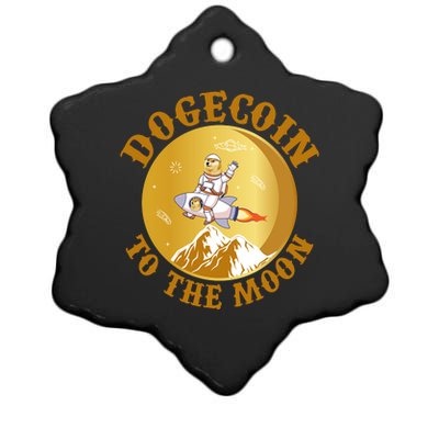 Dogecoin Vintage To The Moon Ceramic Star Ornament