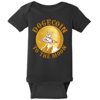 Dogecoin Vintage To The Moon Baby Bodysuit