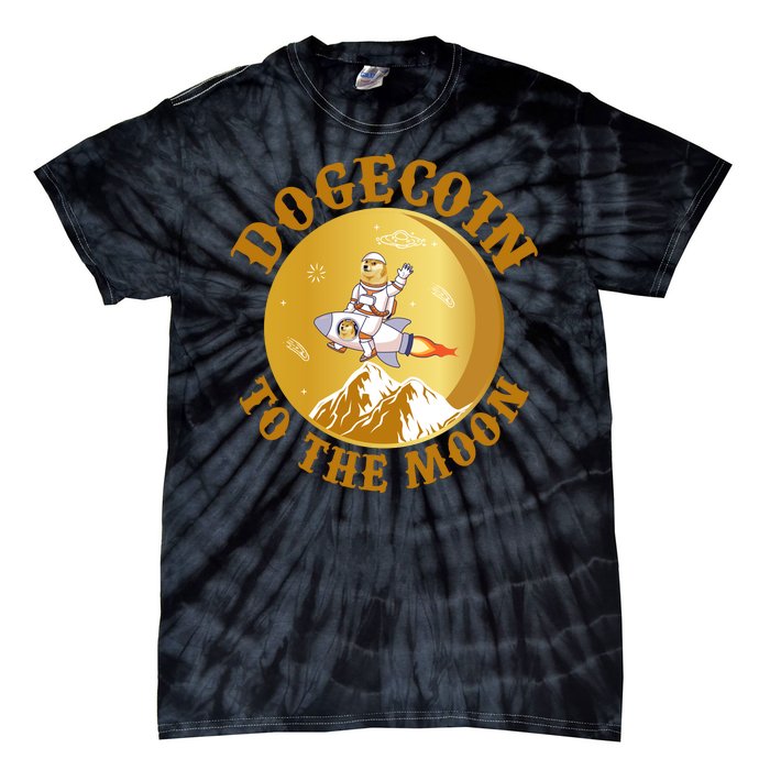 Dogecoin Vintage To The Moon Tie-Dye T-Shirt