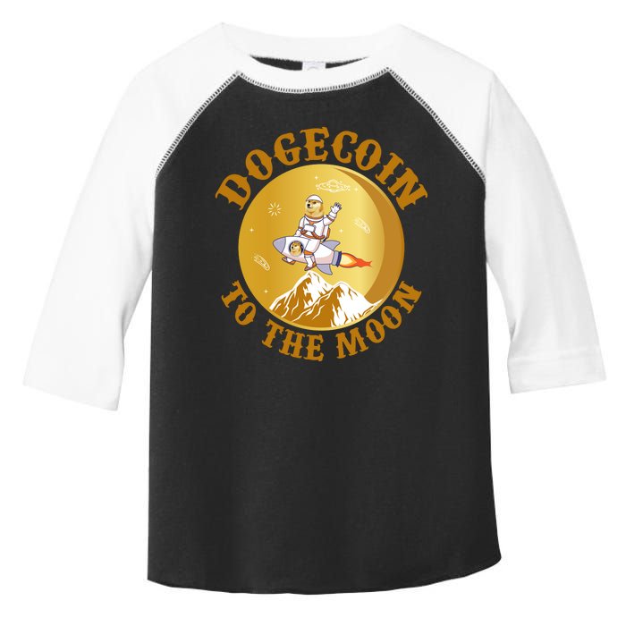 Dogecoin Vintage To The Moon Toddler Fine Jersey T-Shirt