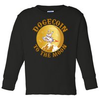 Dogecoin Vintage To The Moon Toddler Long Sleeve Shirt