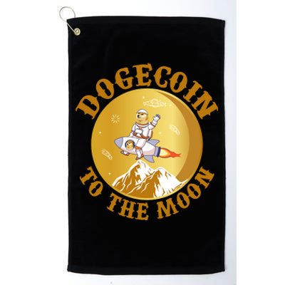 Dogecoin Vintage To The Moon Platinum Collection Golf Towel