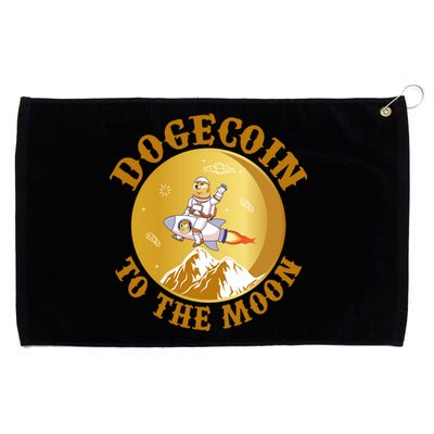 Dogecoin Vintage To The Moon Grommeted Golf Towel