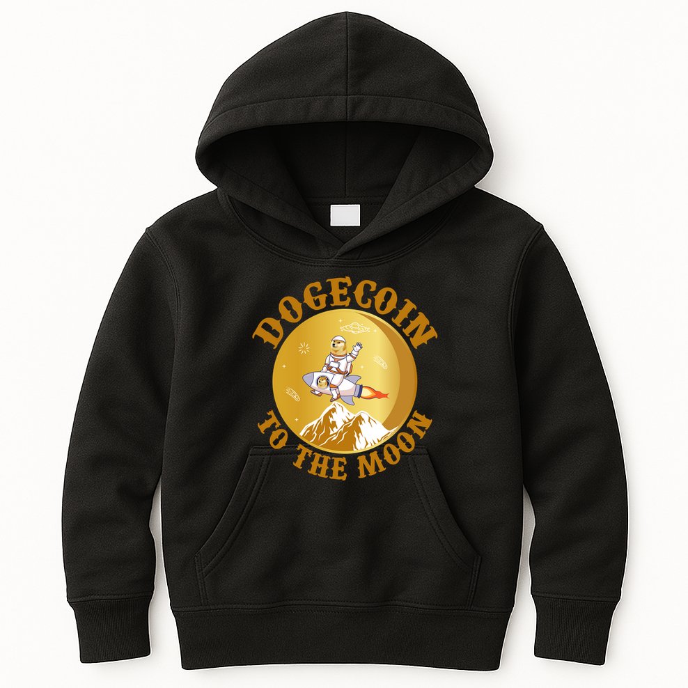 Dogecoin Vintage To The Moon Kids Hoodie
