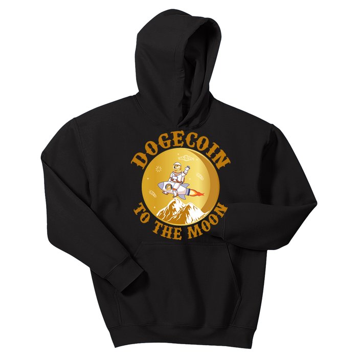 Dogecoin Vintage To The Moon Kids Hoodie