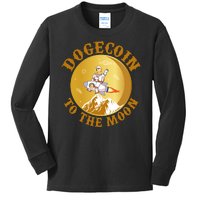 Dogecoin Vintage To The Moon Kids Long Sleeve Shirt