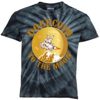 Dogecoin Vintage To The Moon Kids Tie-Dye T-Shirt