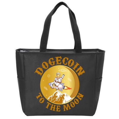 Dogecoin Vintage To The Moon Zip Tote Bag