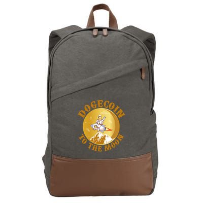 Dogecoin Vintage To The Moon Cotton Canvas Backpack