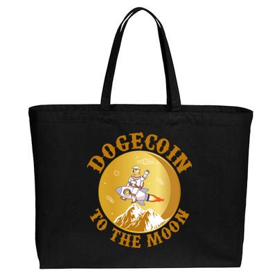 Dogecoin Vintage To The Moon Cotton Canvas Jumbo Tote