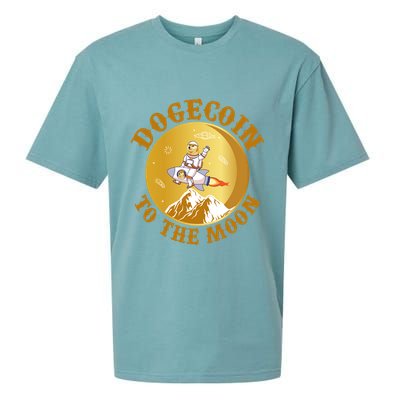Dogecoin Vintage To The Moon Sueded Cloud Jersey T-Shirt