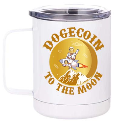 Dogecoin Vintage To The Moon 12 oz Stainless Steel Tumbler Cup