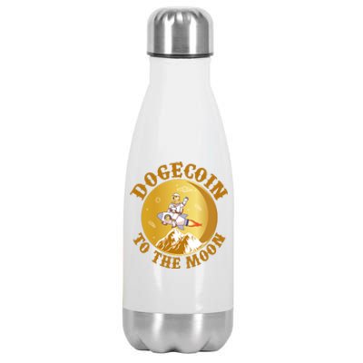 Dogecoin Vintage To The Moon Stainless Steel Insulated Water Bottle