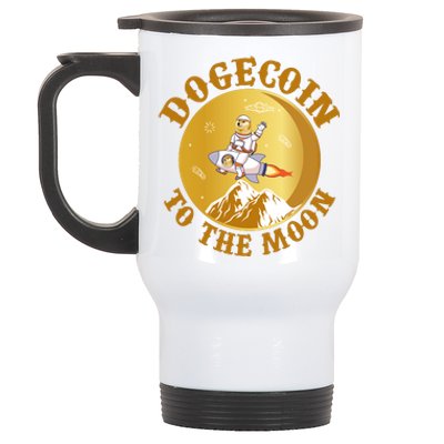 Dogecoin Vintage To The Moon Stainless Steel Travel Mug