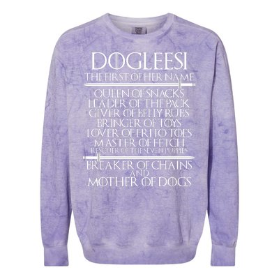 Dogleesi The First Of Her Name Mother Of Dogs Colorblast Crewneck Sweatshirt