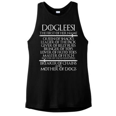 Dogleesi The First Of Her Name Mother Of Dogs Ladies PosiCharge Tri-Blend Wicking Tank