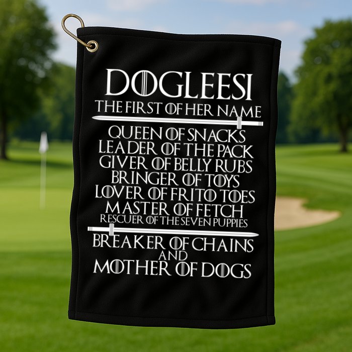 Dogleesi The First Of Her Name Mother Of Dogs Golf Towel