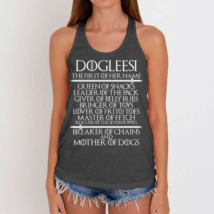 Dogleesi The First Of Her Name Mother Of Dogs Women's Knotted Racerback Tank