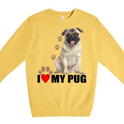 Dogs - I Love My Pug Premium Crewneck Sweatshirt