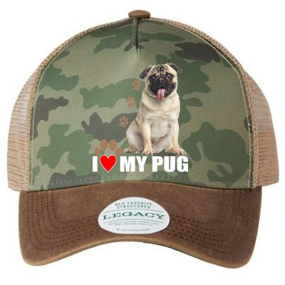 Dogs - I Love My Pug Legacy Tie Dye Trucker Hat