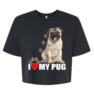 Dogs - I Love My Pug Bella+Canvas Jersey Crop Tee