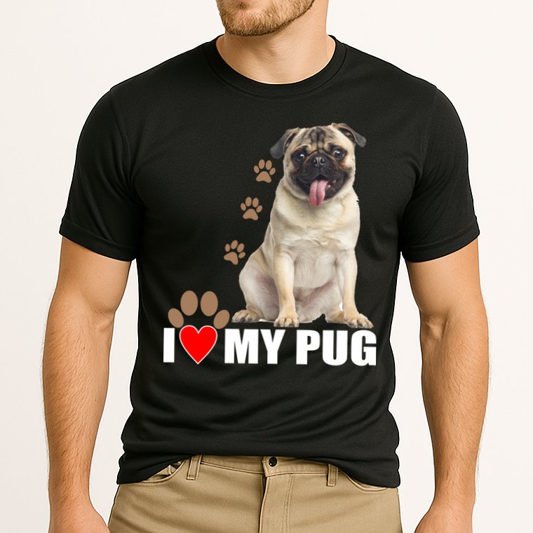 Dogs - I Love My Pug Cooling Performance Crew T-Shirt