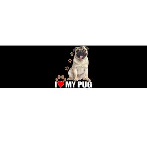 Dogs - I Love My Pug Bumper Sticker