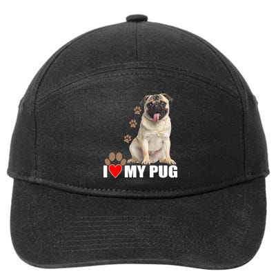 Dogs - I Love My Pug 7-Panel Snapback Hat