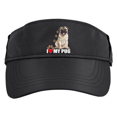 Dogs - I Love My Pug Adult Drive Performance Visor