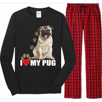 Dogs - I Love My Pug Long Sleeve Pajama Set