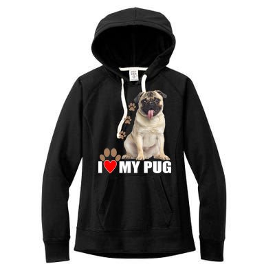 Dogs - I Love My Pug Women's Fleece Hoodie