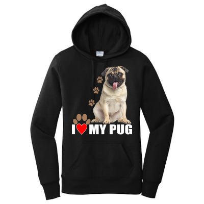 Dogs - I Love My Pug Women's Pullover Hoodie