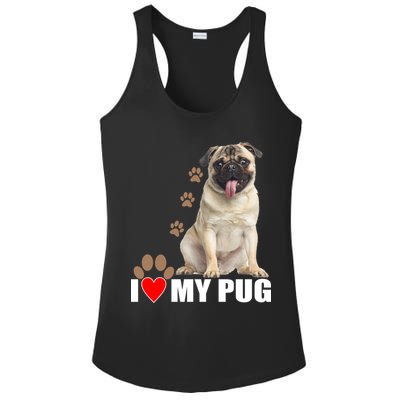 Dogs - I Love My Pug Ladies PosiCharge Competitor Racerback Tank