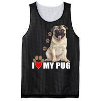 Dogs - I Love My Pug Mesh Reversible Basketball Jersey Tank