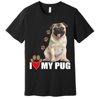 Dogs - I Love My Pug Premium T-Shirt