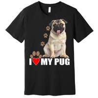 Dogs - I Love My Pug Premium T-Shirt