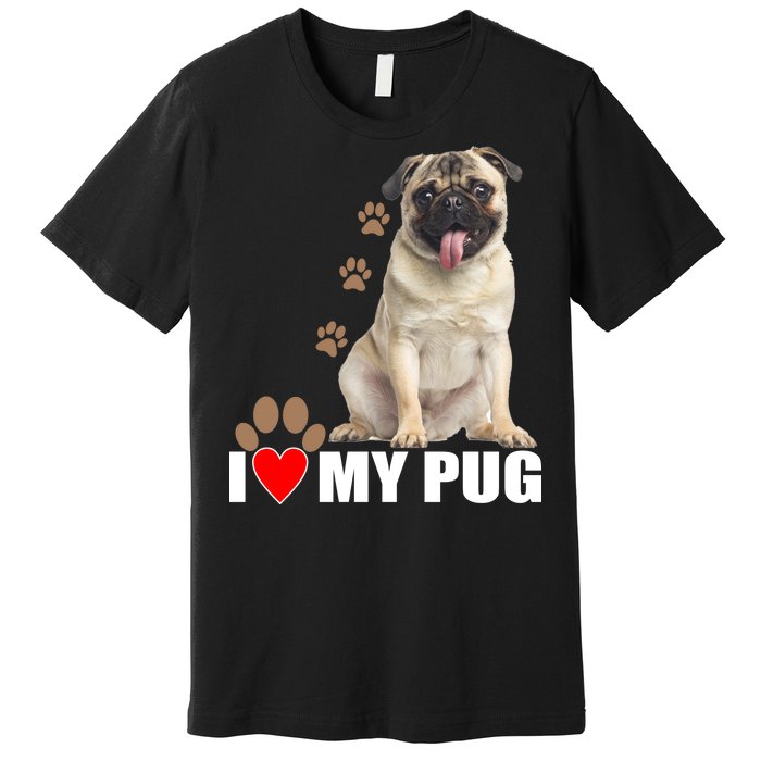 Dogs - I Love My Pug Premium T-Shirt