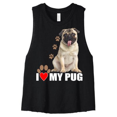 Dogs - I Love My Pug Women's Racerback Cropped Tank