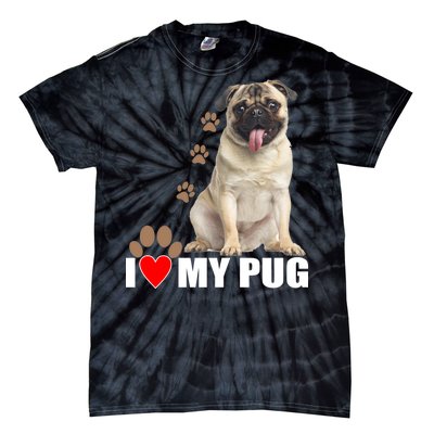 Dogs - I Love My Pug Tie-Dye T-Shirt