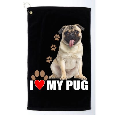 Dogs - I Love My Pug Golf Towel