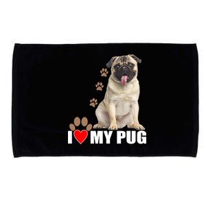 Dogs - I Love My Pug Microfiber Hand Towel