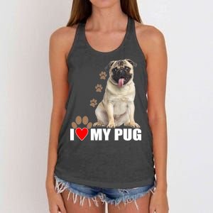 Dogs - I Love My Pug Women's Knotted Racerback Tank