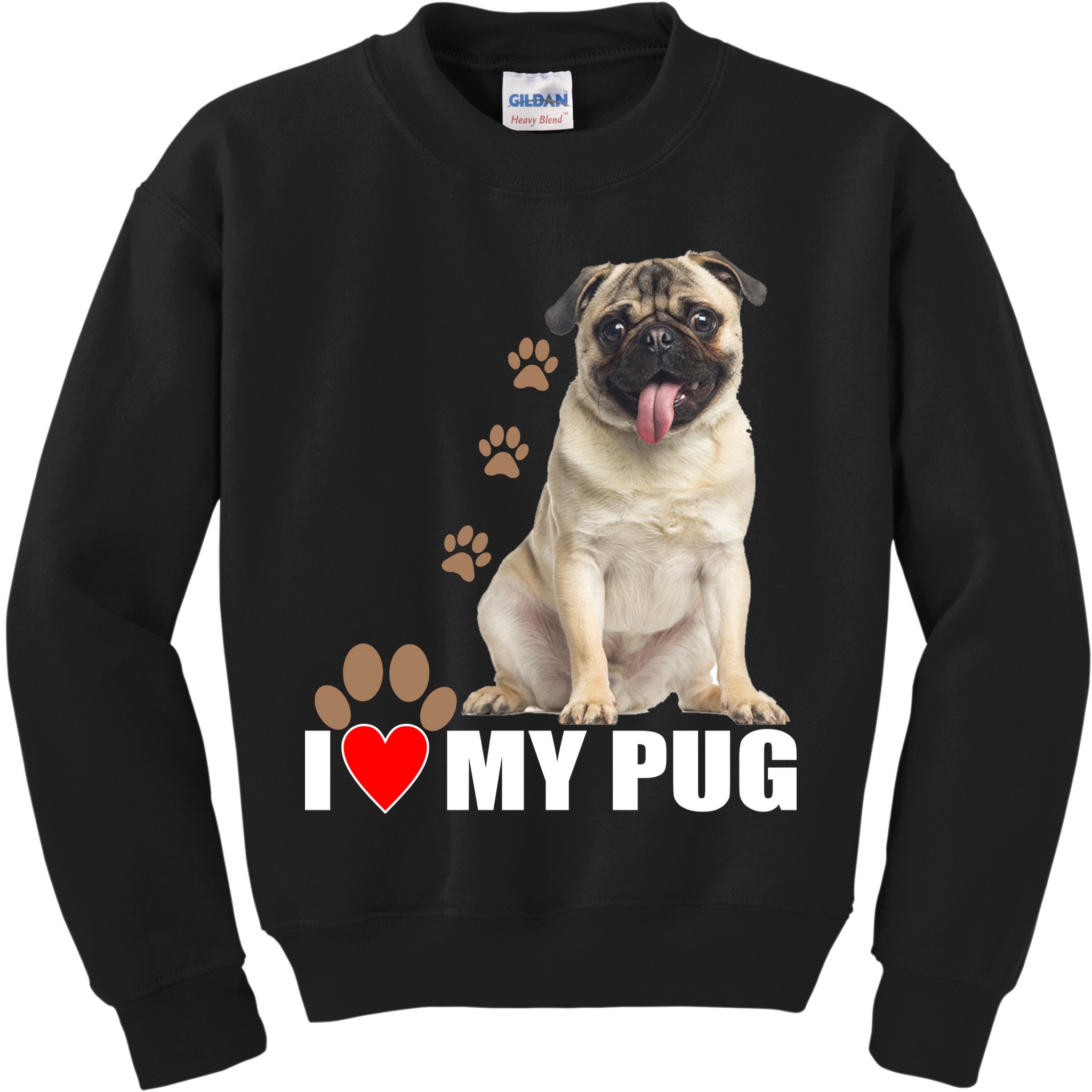 Dogs - I Love My Pug Kids Sweatshirt