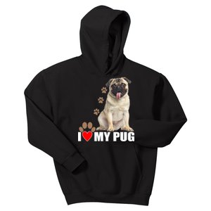 Dogs - I Love My Pug Kids Hoodie