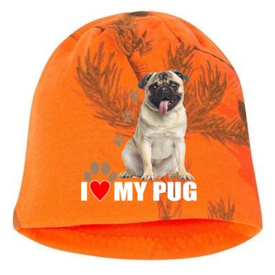 Dogs - I Love My Pug Kati - Camo Knit Beanie