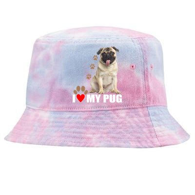 Dogs - I Love My Pug Tie-Dyed Bucket Hat