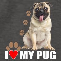 Dogs - I Love My Pug Vector Backpack