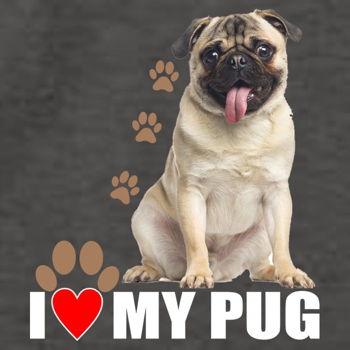 Dogs - I Love My Pug Vector Backpack