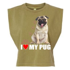 Dogs - I Love My Pug Garment-Dyed Women's Muscle Tee