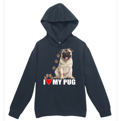 Dogs - I Love My Pug Urban Pullover Hoodie